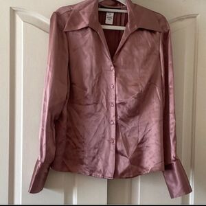 Jones New York Silk Blouse in Soft Pink. Size 12P